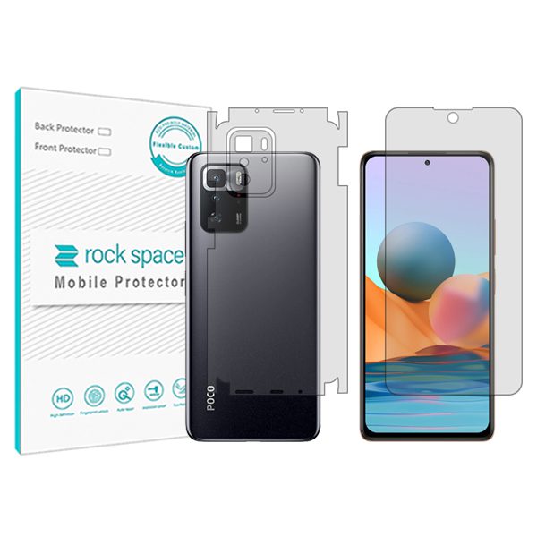گلس محافظ صفحه نمایش و پشت گوشی شیائومی Poco X3 GT مدل نانو هیدروژل شفاف برند راک اسپیس کد MS