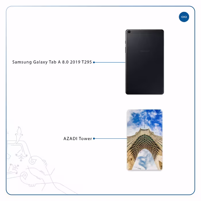 برچسب پوششی ماهوت مدل AZADI-Tower مناسب برای تبلت سامسونگ Galaxy Tab A 8.0 2019 T295