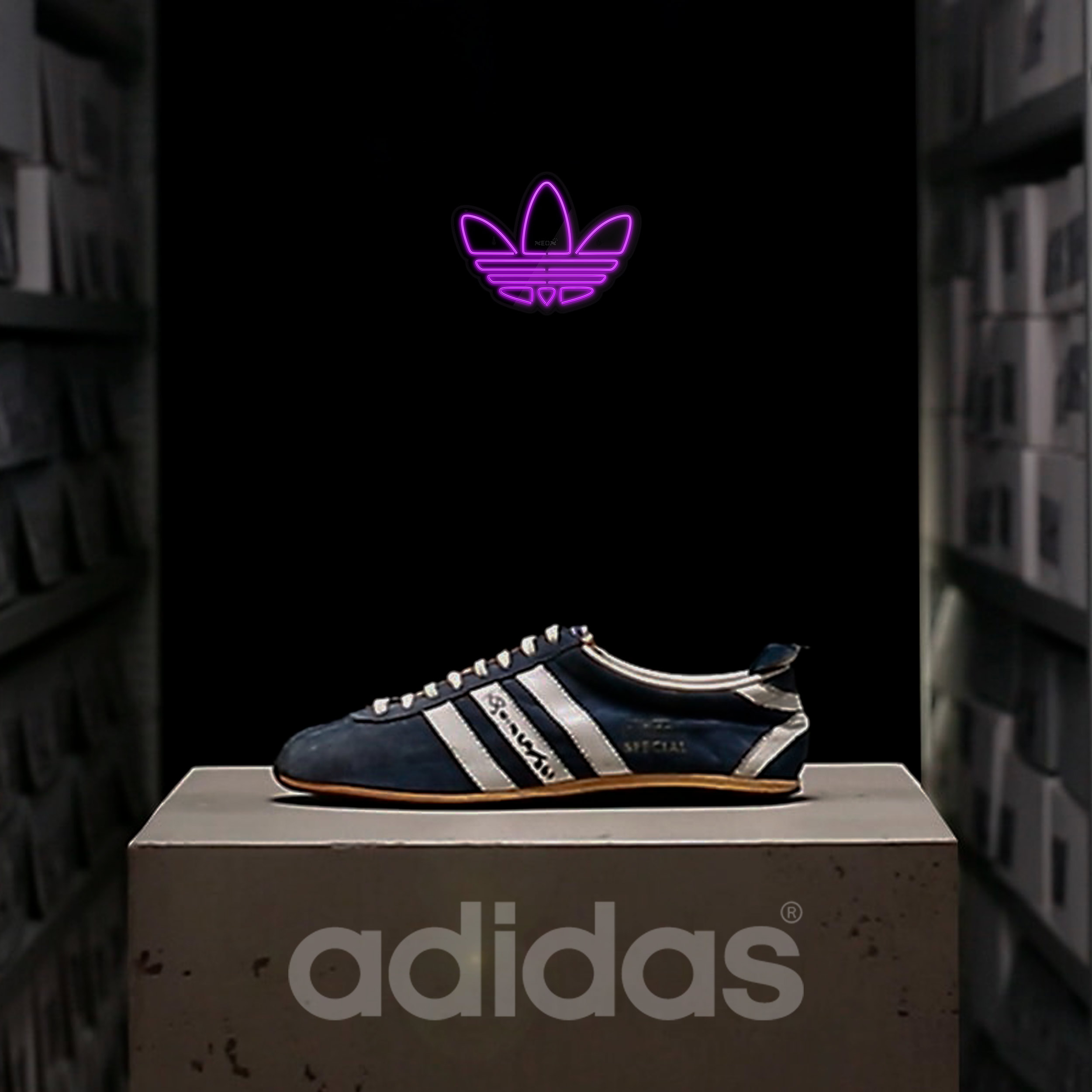 چراغ دیواری نئون دیزاین طرح Adidas-Logo-BL_PR
