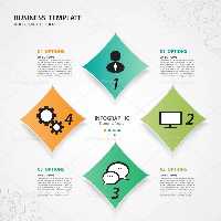 فایل وکتور اینفوگرافیک رنگارنگ 4 قسمتی | گرافیک با طعم تربچه