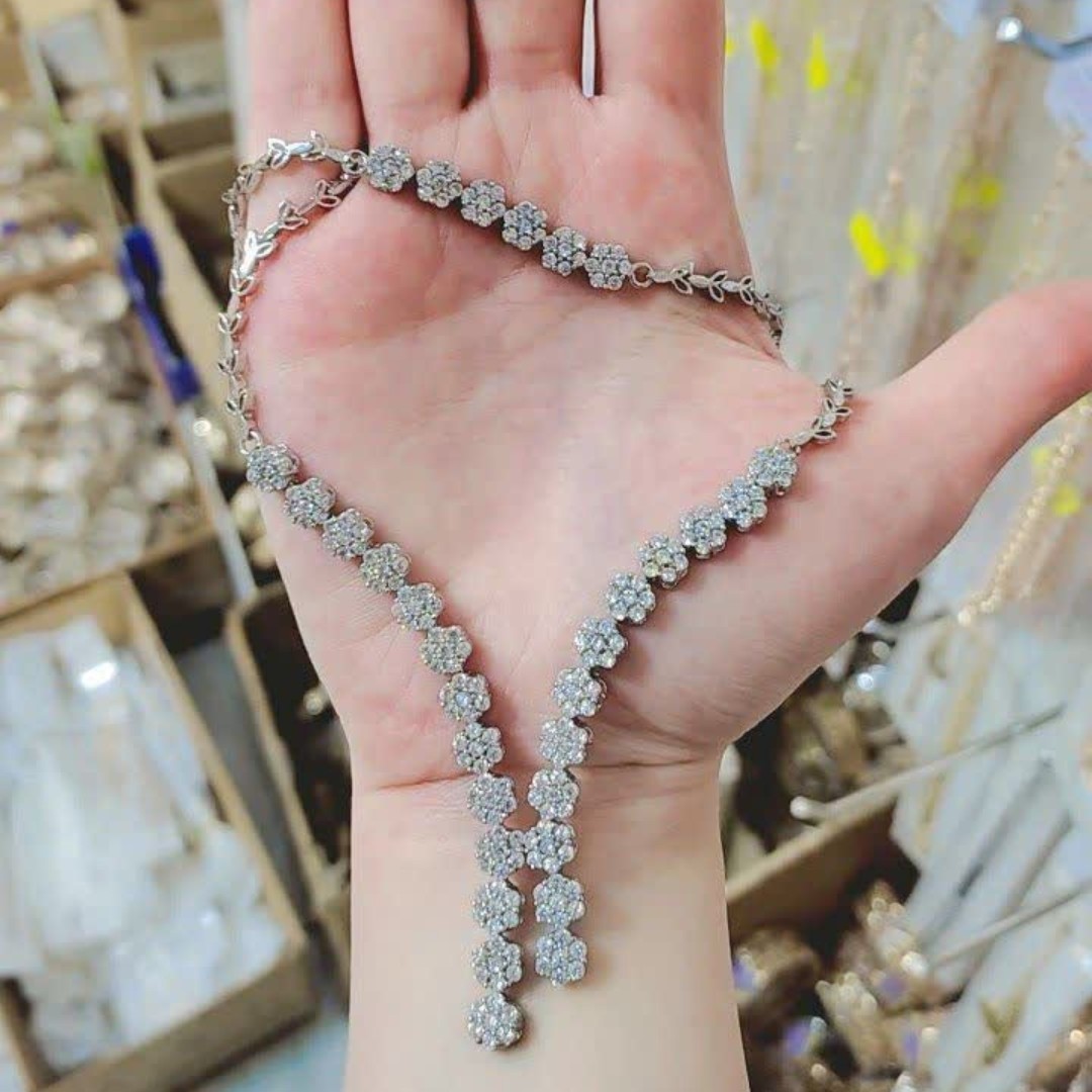 سرویس جواهری نگین دار طرح طلا.کد 330360430.جنس برنجی.دوام رنگ بالا 2