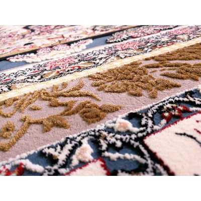 فرش ماشینی زمرد مشهد مدل 22000 زمینه گردویی