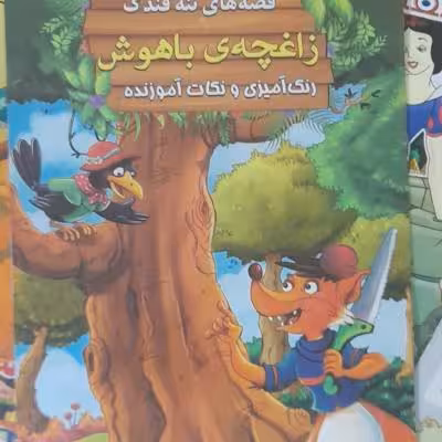کتاب داستان زاغچه باهوش ویژه کودکان و نوجوانان/ رحلی/همراه رنگ آمیزی