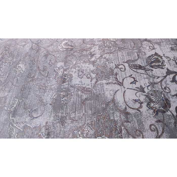 فرش ماشینی زمرد مشهد طرح پتینه کد TA116 زمینه طوسی