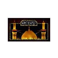 پرچم مدل کتیبه پشت منبری گنبد امام حسین کد 4089M