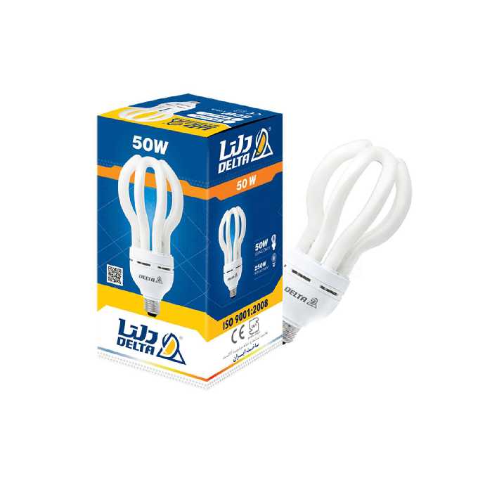 لامپ کم مصرف 50 وات دلتا مدل لاله پایه E27