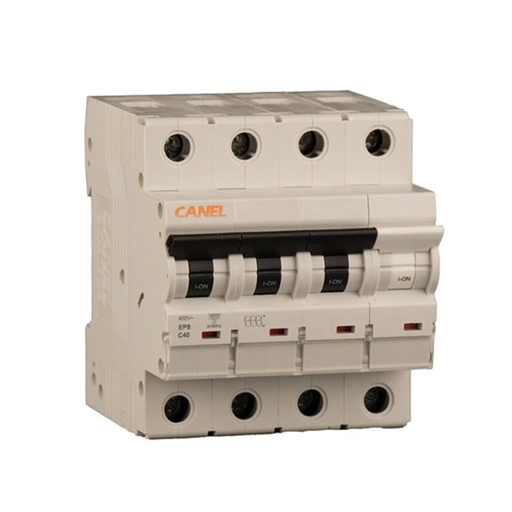 کلید مینیاتوری 32 آمپر سه پل + نول AC کانل کد B32-6KA-3P+N