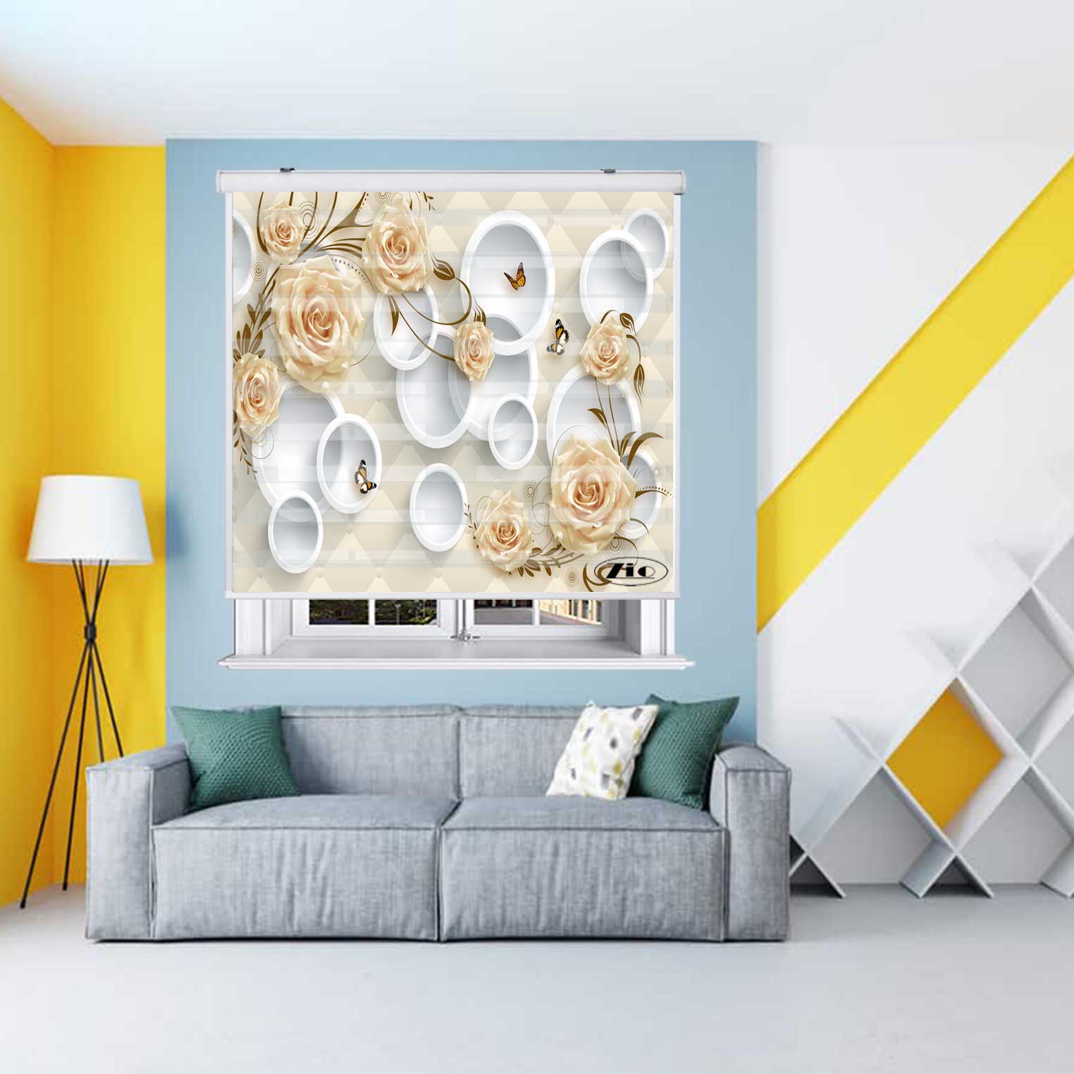 پرده زبرا زیو کد 3D1522 سایز 150X150 سانتی متر