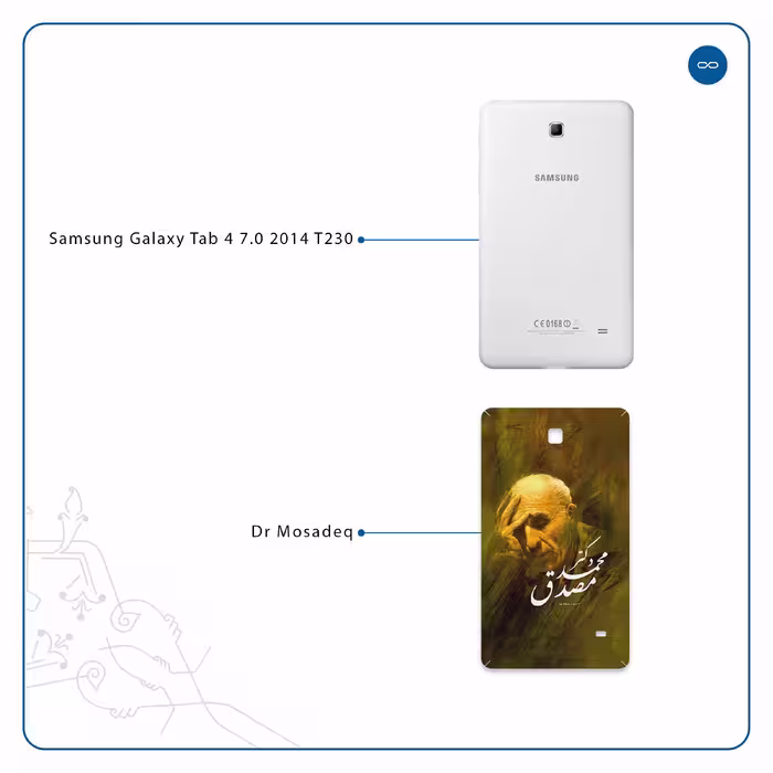 برچسب پوششی ماهوت مدل Dr-Mosadeq مناسب برای تبلت سامسونگ Galaxy Tab 4 7.0 2014 T230