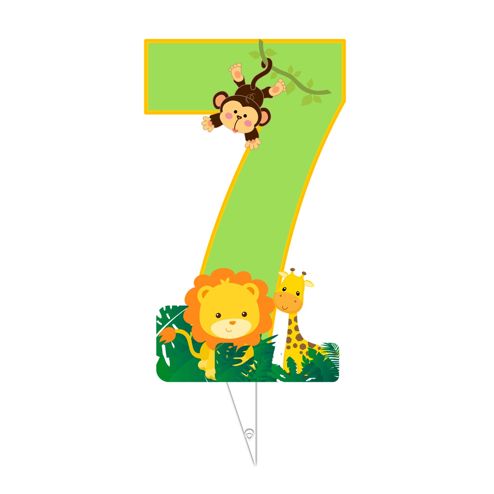 تاپر تولد طرح عدد 7 مدل حیوانات جنگل