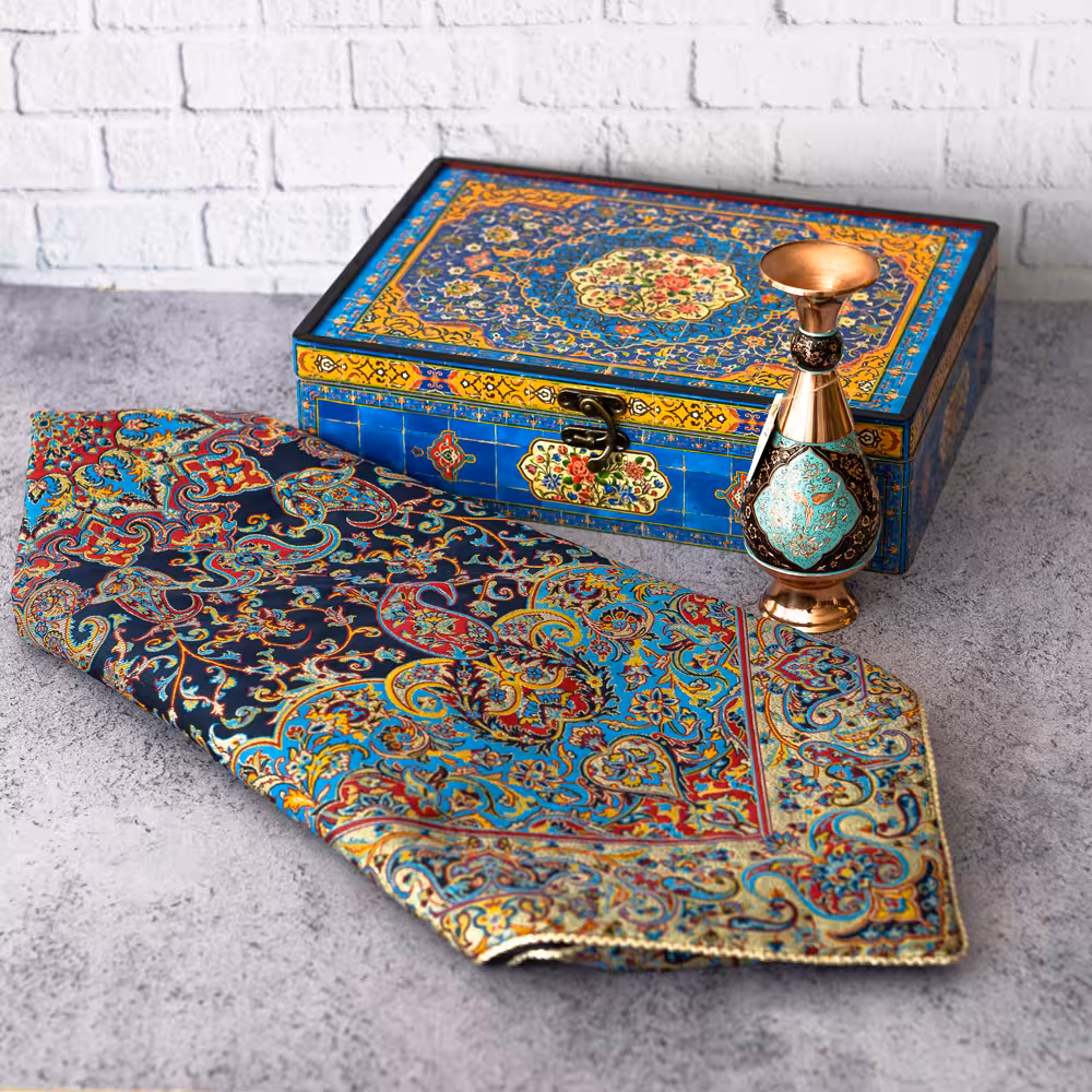 پک هدیه صنایع دستی گلدان 20 الماس تراش و ترمه