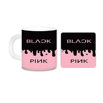 ماگ مدل Black Pink کد 2345 به همراه زیر لیوانی