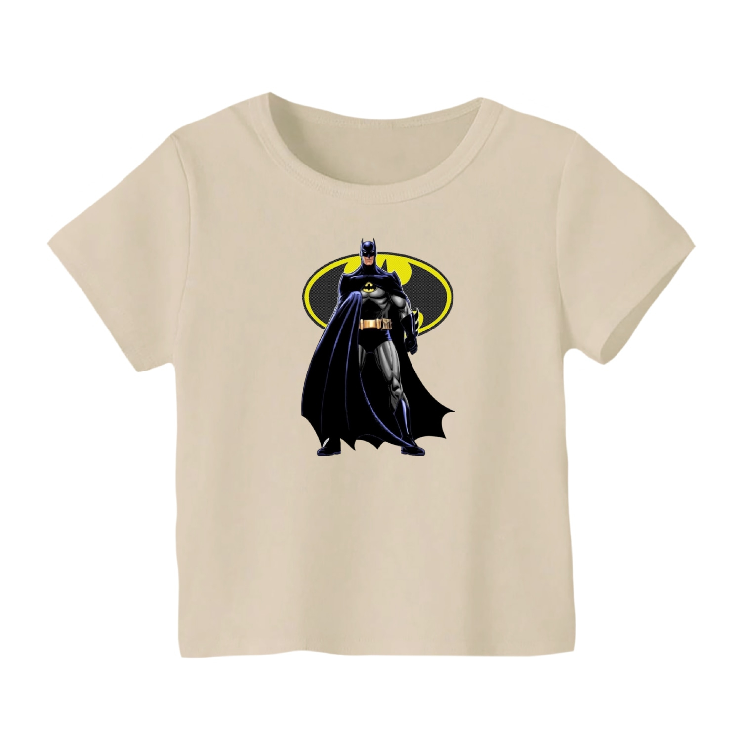 تی شرت آستین کوتاه بچگانه مدل بتمن کد 12 رنگ کرم