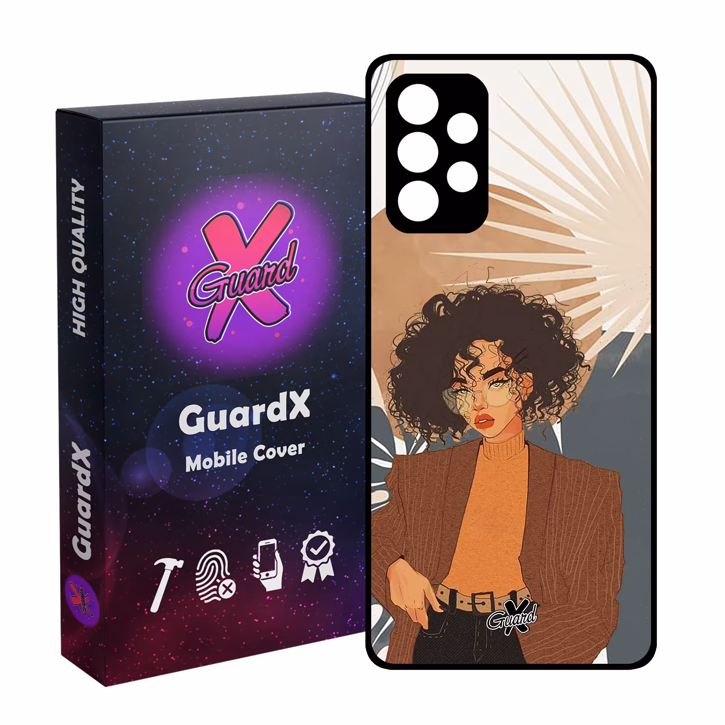 کاور گارد ایکس طرح Girl مدل Glass10369 مناسب برای گوشی موبایل سامسونگ Galaxy A32 5G