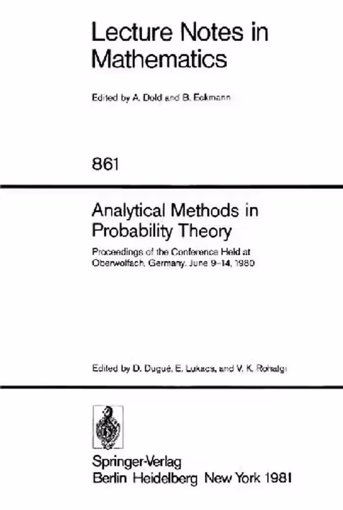 خرید و دانلود نسخه کامل کتاب Analytical Methods in Probability Theory: Proceedings