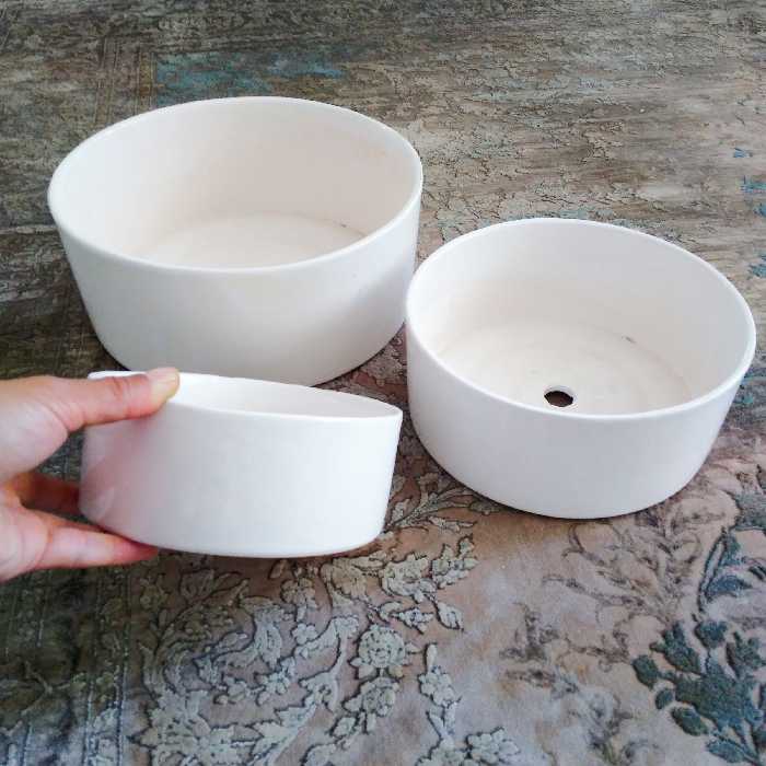 گلدان سرامیکی مدل بنسای کد e400 مجموعه 3 عددی