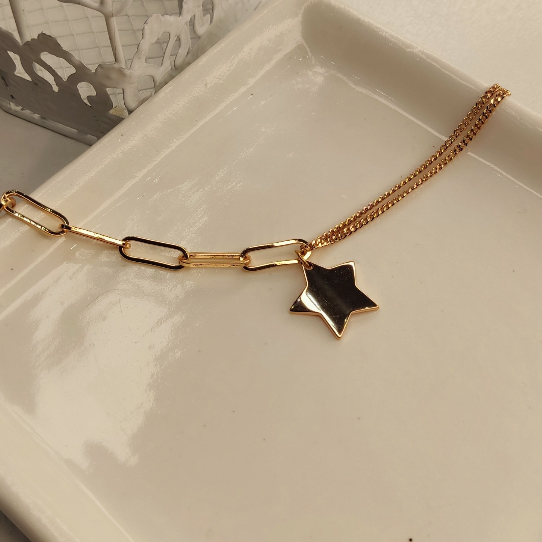 دستبند آویز ستاره ژوپینگ روکش طلای 18 بدون حساسیت