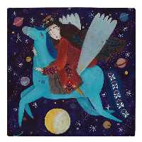 کاشی کارنیلا طرح اسب بالدار مدل لوحی کد WKB37