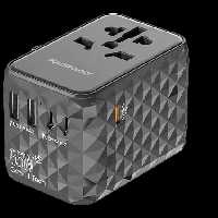 شارژر مسافرتی چند پورت 65 وات یونیورسال پاورولوجی مدل Powerology Universal Multi-Port Travel Adapter PD 65W