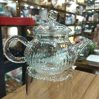 قوری زعفران تمام پیرکس شیاردار کوچک