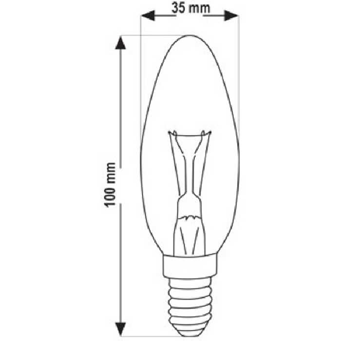 لامپ شمعی 60 وات پارس شهاب مدل 01 پایه E14 بسته 2 عددی