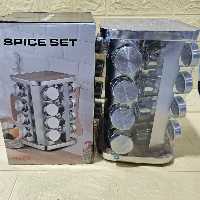 جا ادویه چرخشی چهار گوش سایز بزرگ 16 تایی استیل درجه یک