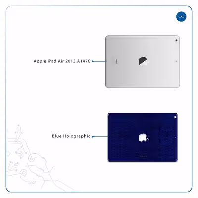 برچسب پوششی ماهوت مدل Blue-Holographic مناسب برای تبلت اپل iPad Air 2013 A1476