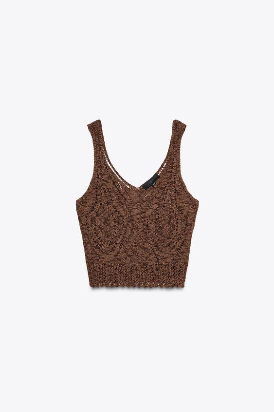 تاپ زنانه زارا POINTELLE KNIT TOP | تهران زارا TehranZara