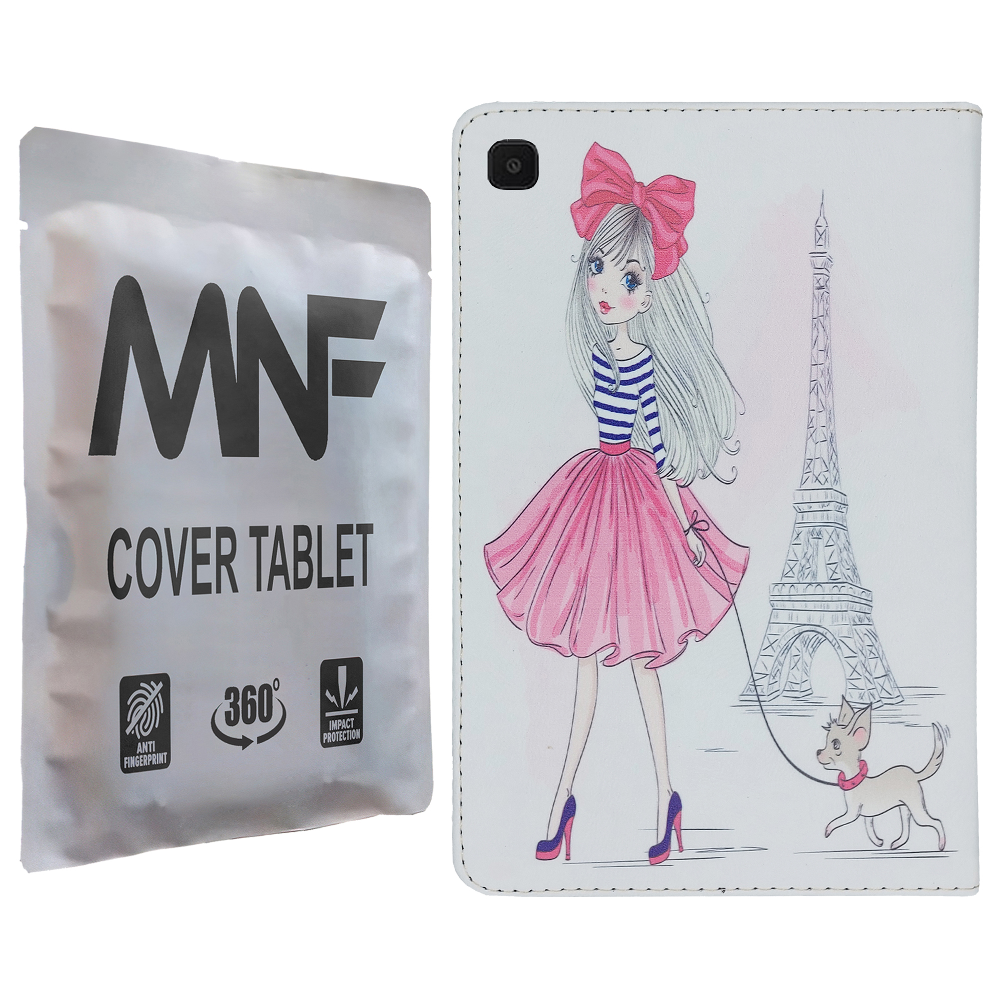 کیف کلاسوری ام ان اف طرح دختر فانتزی و برج ایفل کد M-215 مناسب برای تبلت سامسونگ Galaxy Tab A 8.0 2019 T290 / T295