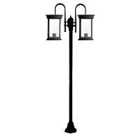 چراغ ایستاده دو شاخه شفق مدل روشان با شیشه ساده کد 1055