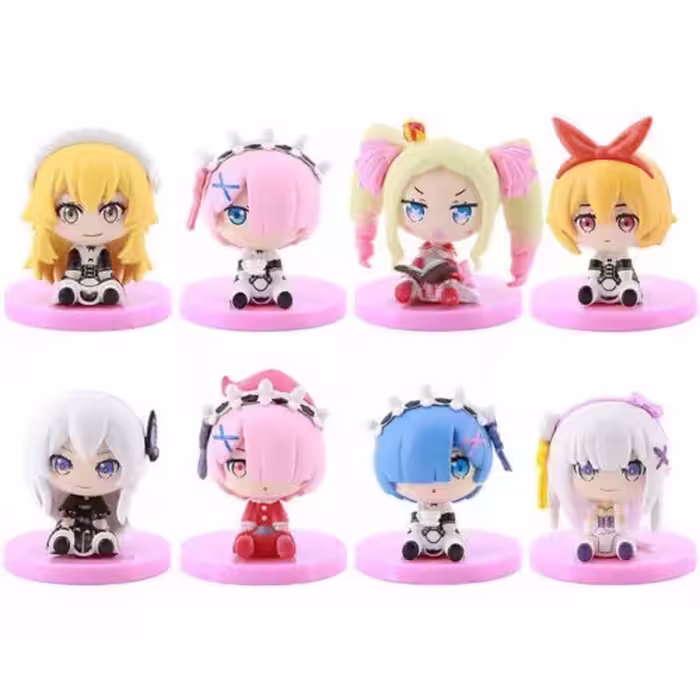 فیگور مدل ری زیرو Re:Zero طرح رم Rem مجموعه 8 عددی