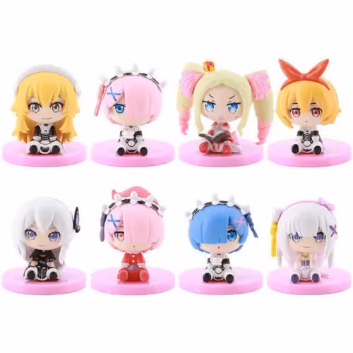 فیگور مدل ری زیرو Re:Zero طرح رم Rem مجموعه 8 عددی