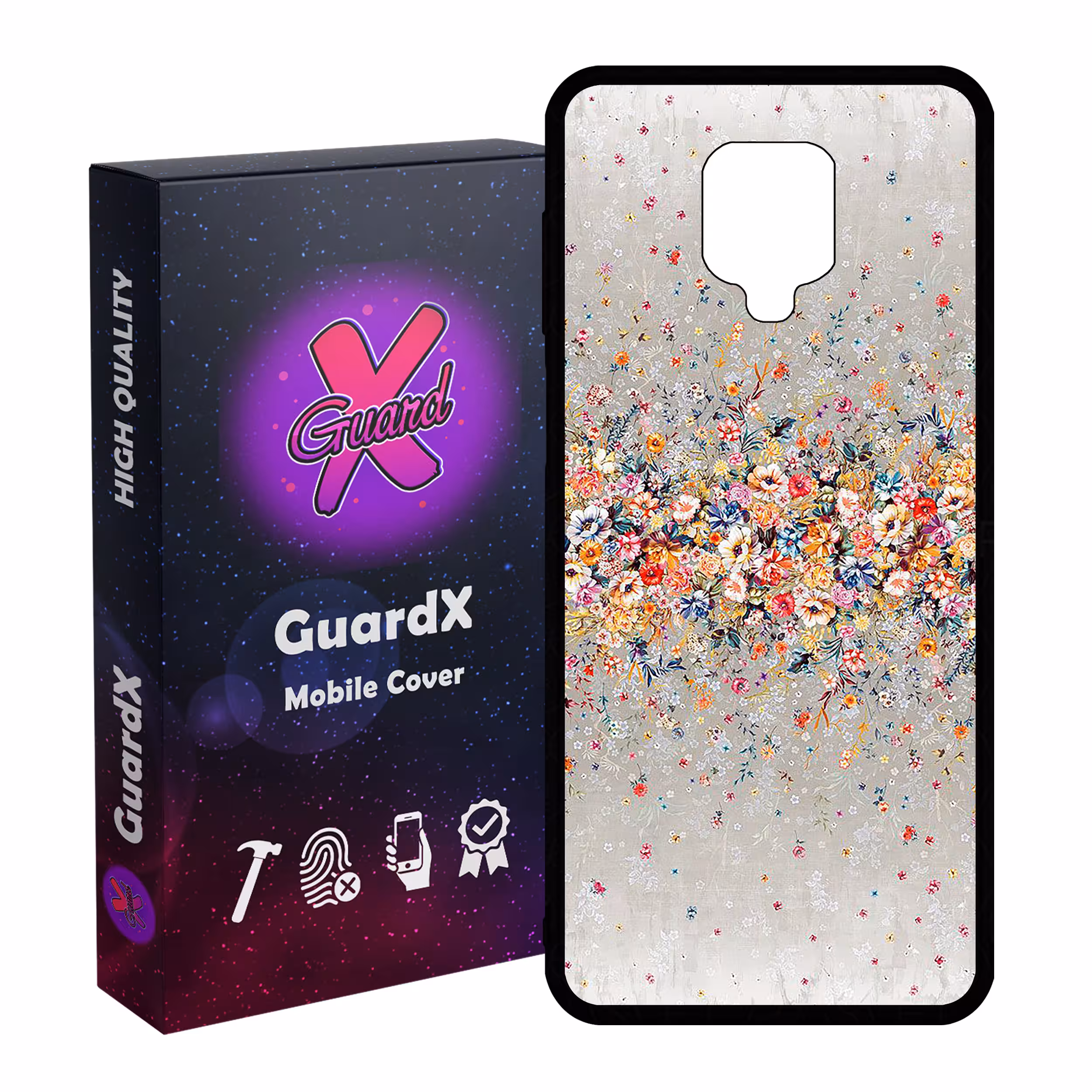 کاور گارد ایکس طرح Flower مدل Glass10409 مناسب برای گوشی موبایل شیائومی Redmi Note 9S / Note 9 Pro / Note 9 Pro Max