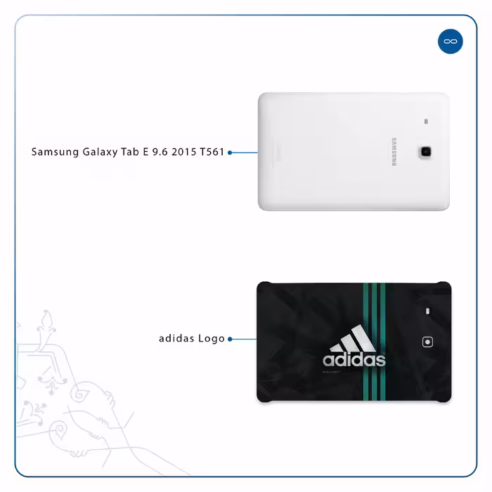 برچسب پوششی ماهوت مدل adidas-Logo مناسب برای تبلت سامسونگ Galaxy Tab E 9.6 2015 T561