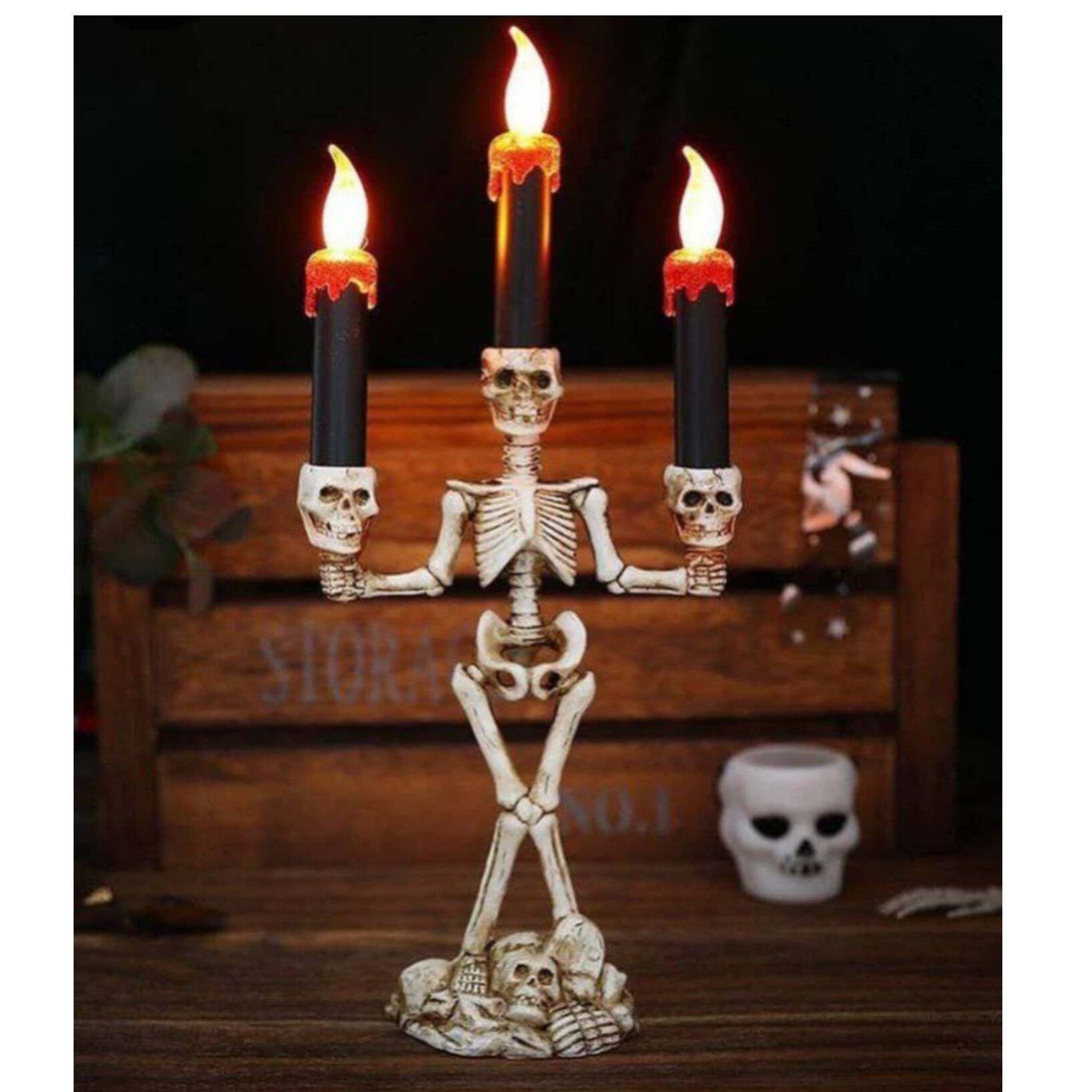 مجسمه شمعدان پلی استرمدل اسکلت