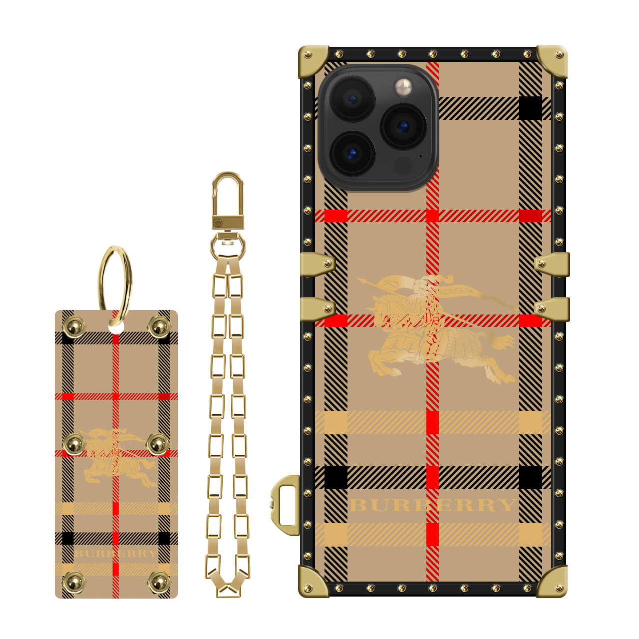 کاور مدل صندوقی کد L01 مناسب برای گوشی موبایل اپل  iPhone 13 Pro به همراه بند آویز