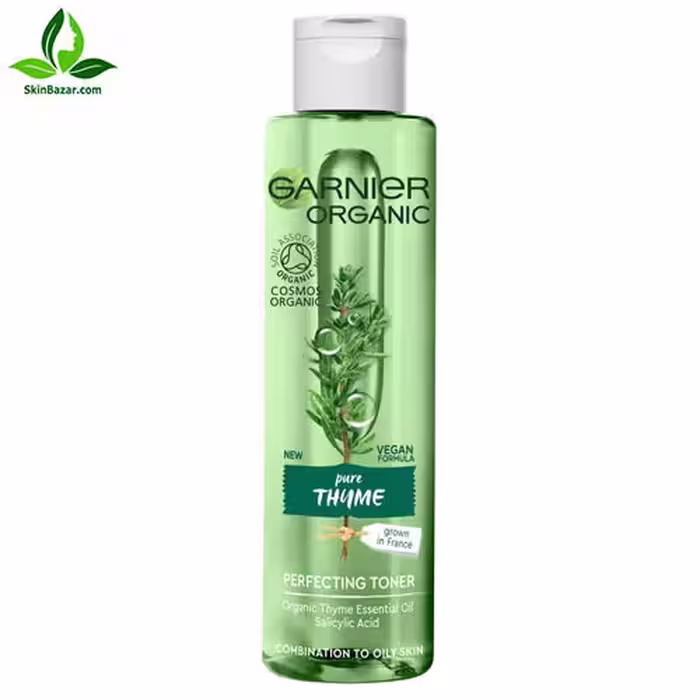 تونر پاک کننده صورت گارنیه مدل Organic حجم 150 میلی لیتر عصاره آویشن کد 593