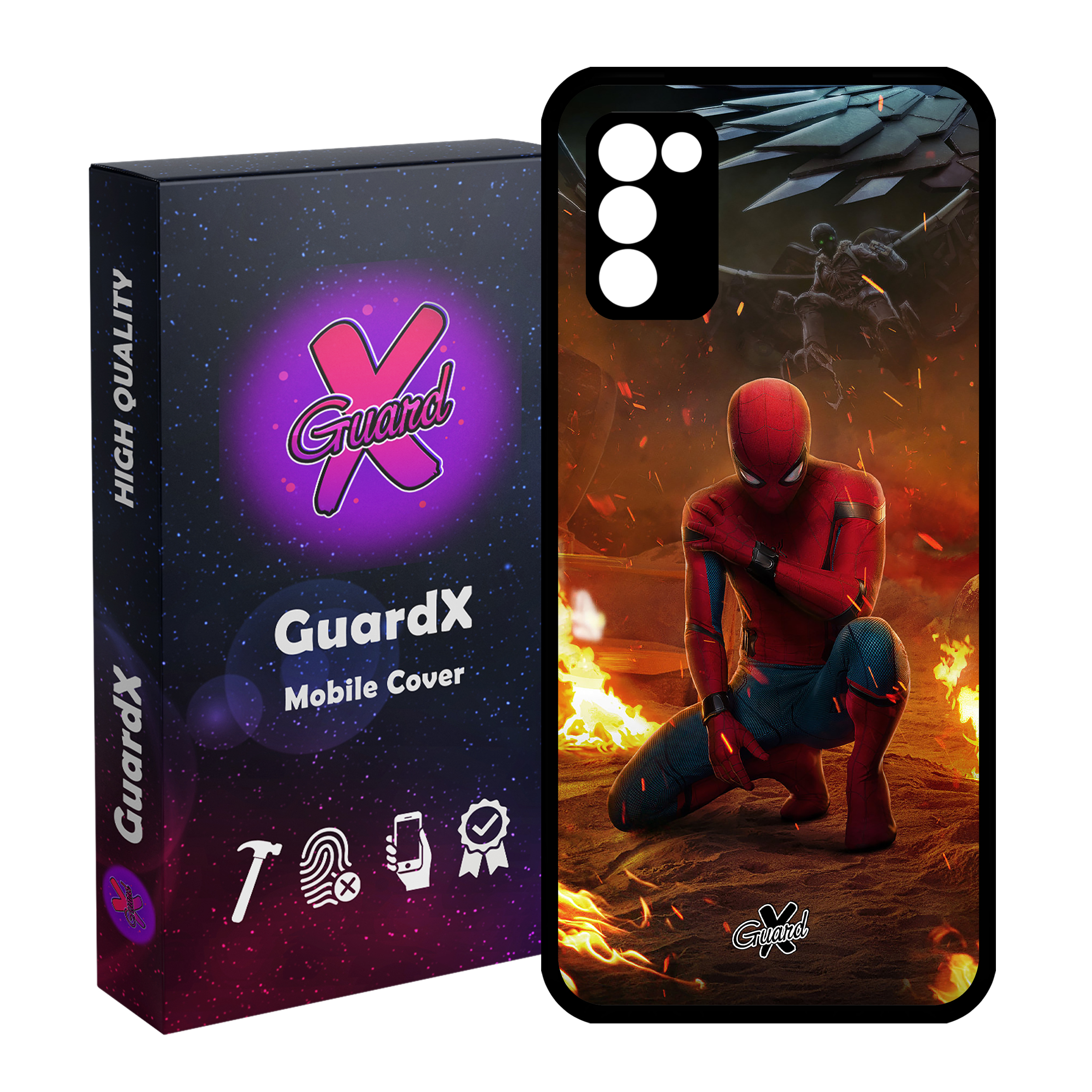 کاور گارد ایکس طرح Spider Man مدل Glass10098 مناسب برای گوشی موبایل سامسونگ Galaxy A03s