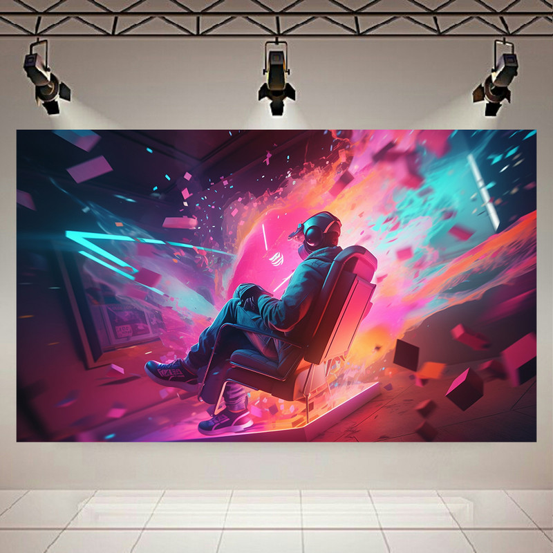 تابلو شاسی طرح شاسی بلک لایت گیمر کد PD1645 | دنیای قاب