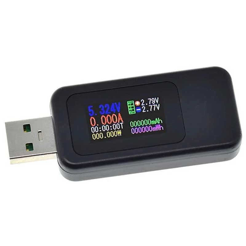 تستر شارژر دیجیتال USB با قابلیت اندازه گیری 4 مقادیر | amazonchi
