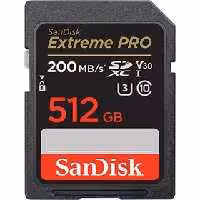 کارت حافظه سن دیسک SD Extreme pro 200MBps ظرفیت 512 گیگابایت