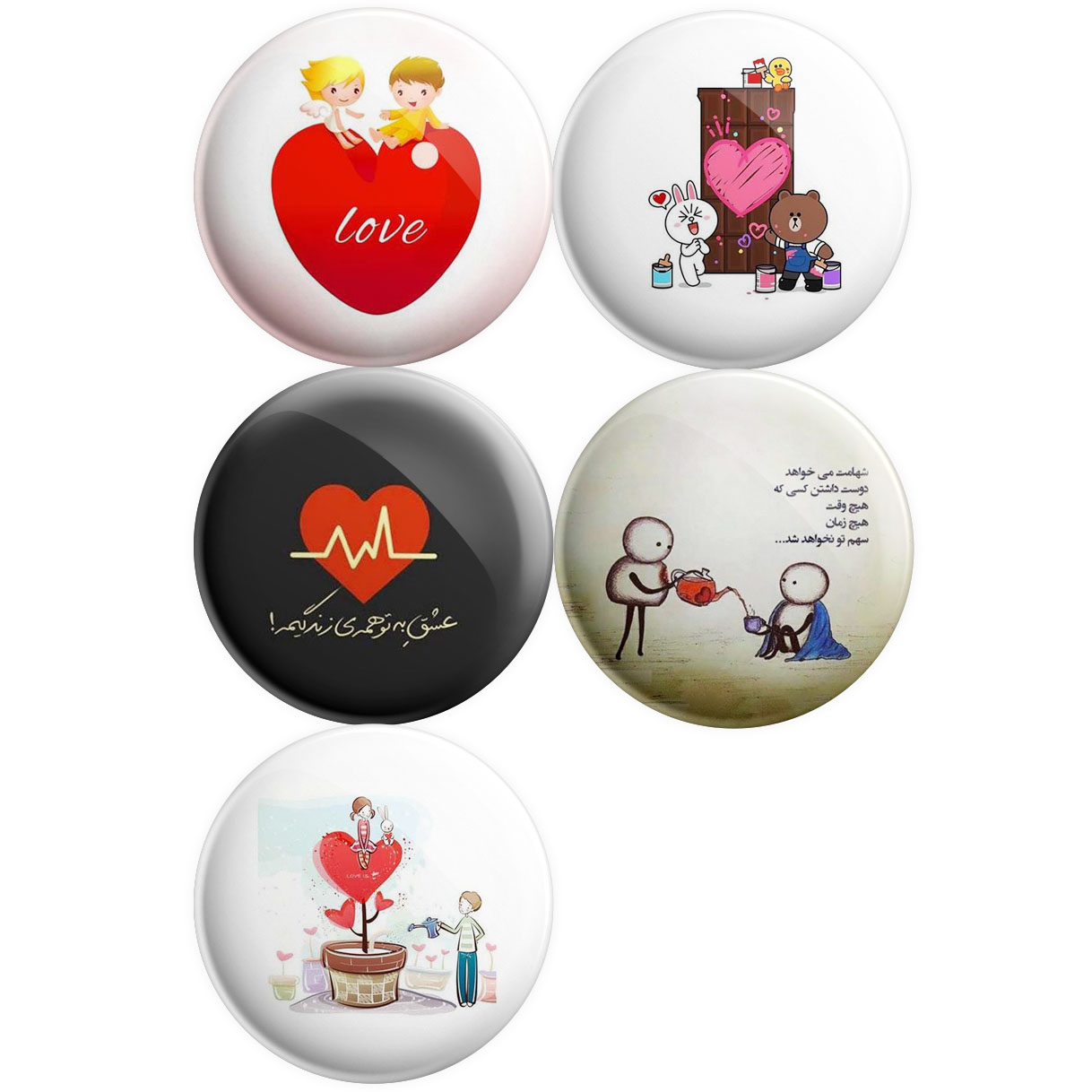 پیکسل پرمانه طرح عاشقانه کد pmg5.11128 مجموعه 5 عددی