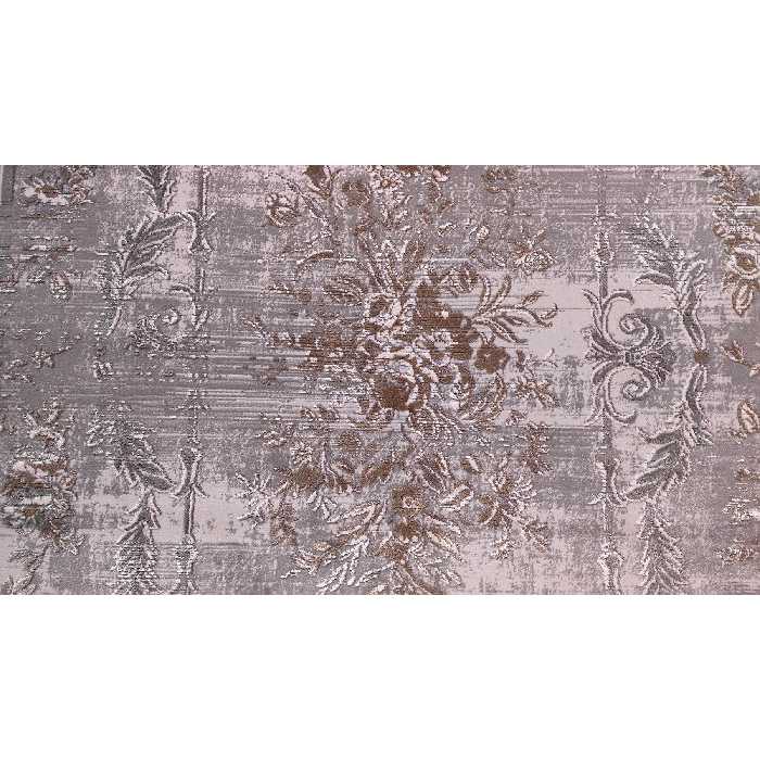 فرش ماشینی زمرد مشهد طرح پتینه کد TA119 زمینه طوسی