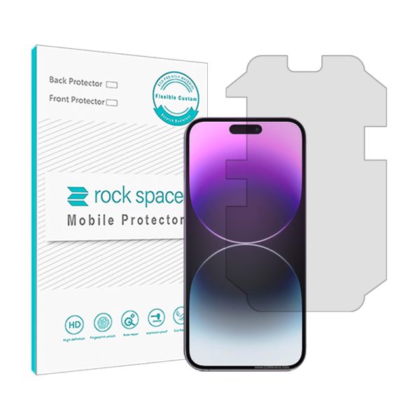 گلس آیفون iPhone 14 Promax مدل نانو هیدروژل شفاف برند راک اسپیس سایز M کد 22801