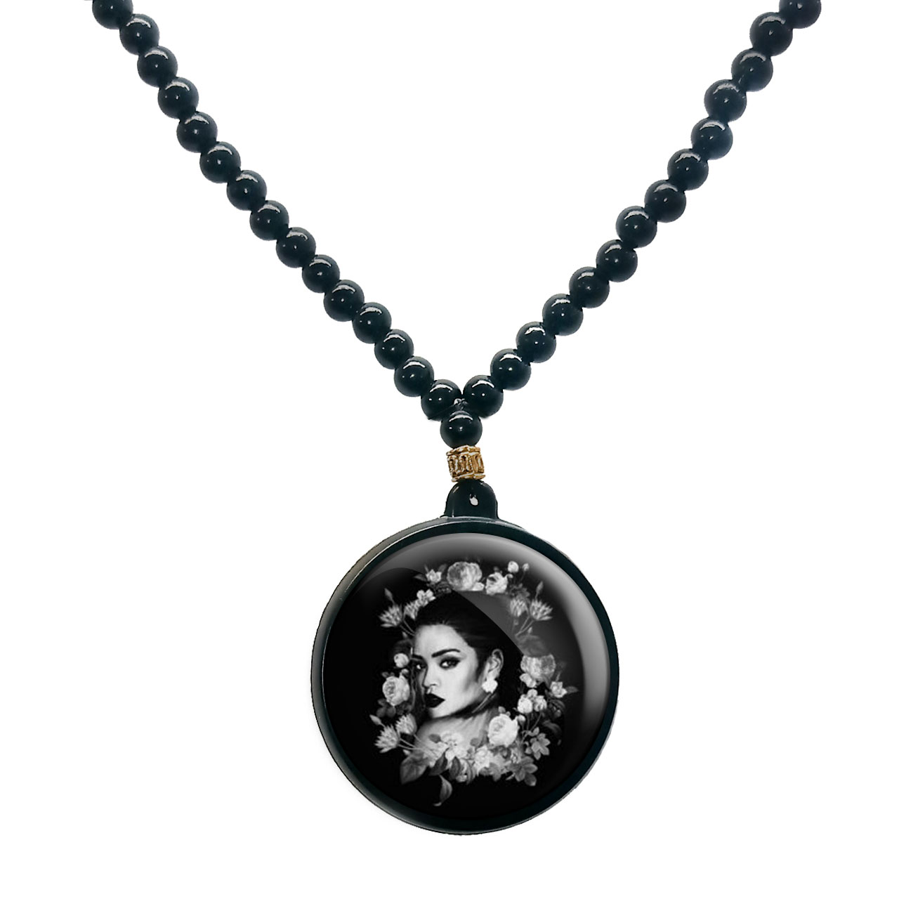 گردنبند پرمانه طرح ریحانا کد pmd.1109 مدل دو طرفه