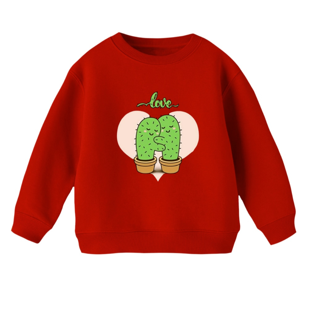 سویشرت بچگانه مدل کاکتوس های عاشق رنگ قرمز