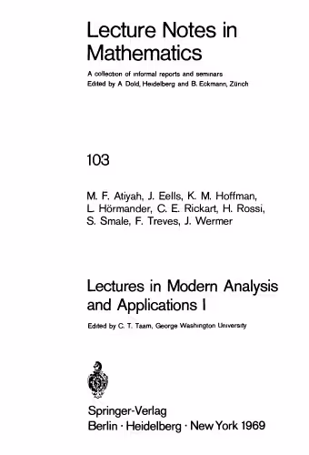 خرید و دانلود نسخه کامل کتاب Lectures in Modern Analysis and Applications I