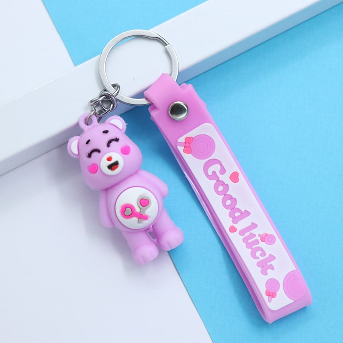 جاکلیدی آویز کیف سیلیکونی خرس بنفش 32774