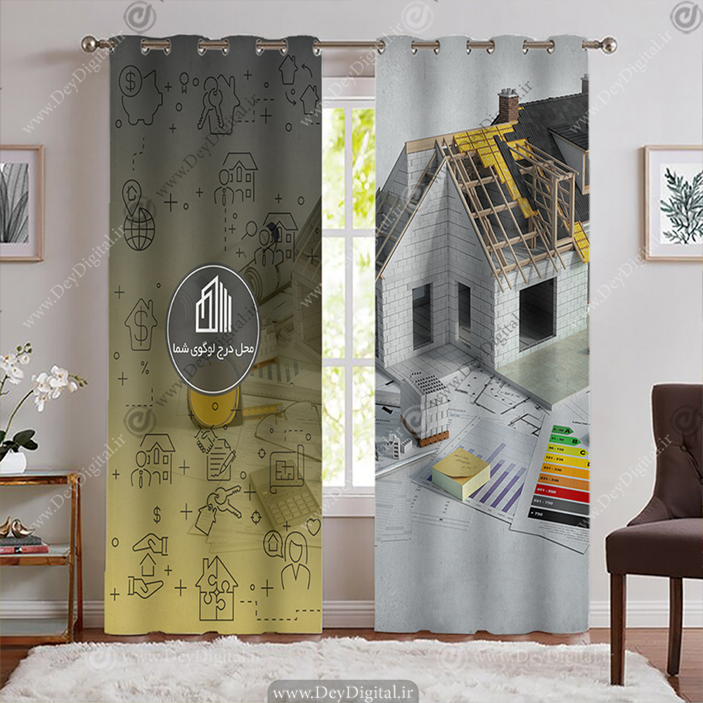 پرده پانچی املاک طرح خانه درحال ساخت BA-6883-s
