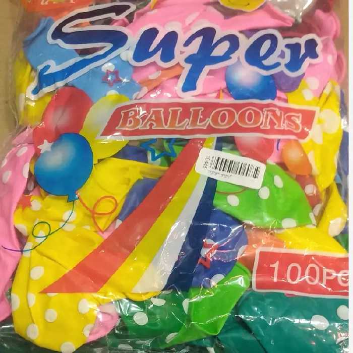 بادکنک خالدار بسته 100 عددی رنگاوارنگ